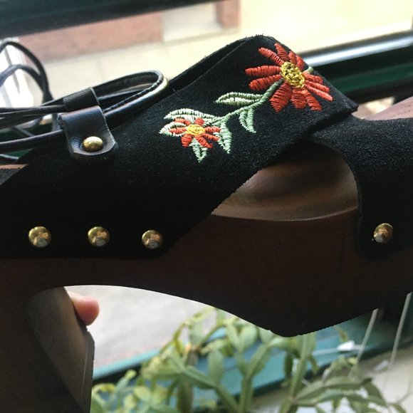 ASOS Embroidered Wood Platform Sandals - Picture 4 of 10